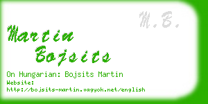 martin bojsits business card